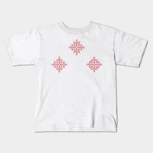 Dot Kolam outline in red Kids T-Shirt